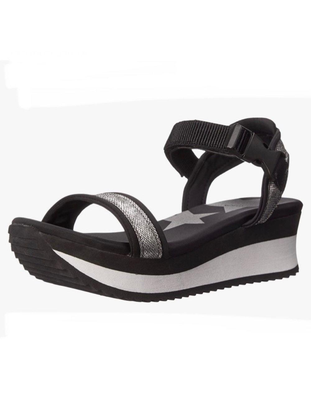 NWT Dirty Laundry Women’s Black Metallic Strappy Platform Sandal